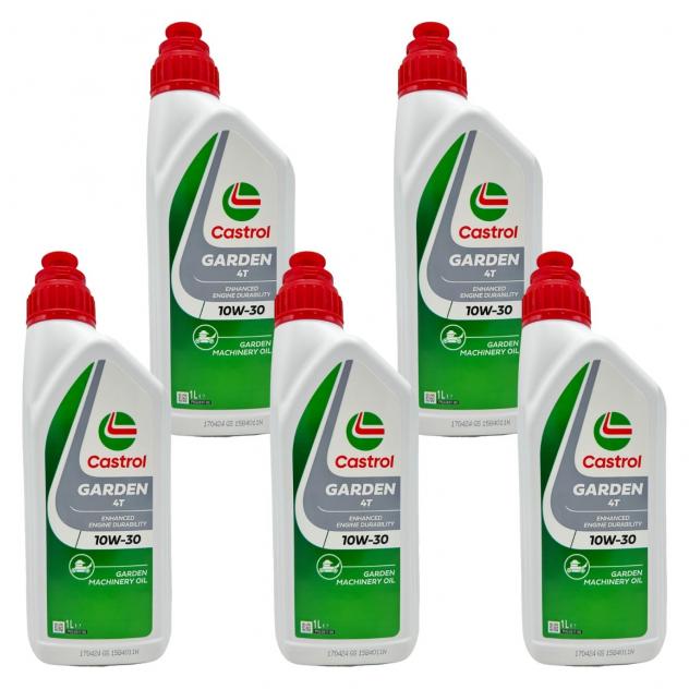 5 Litri Olio Motore Castrol Garden 4T 10W30 Confezione da 5x1L