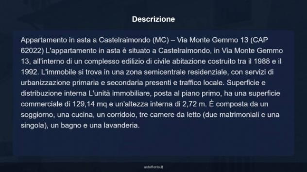 Immobile in asta di 129 m² con più di 5 locali e box auto in vendita a Castelraimondo - Foto 7