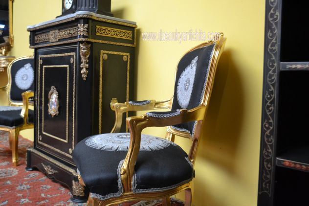 Coppia poltrone dorate stile Luigi XV - Foto 6