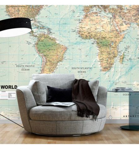 Fotomurale Adesivo Con Un Mappamondo Classico Arredalacasa