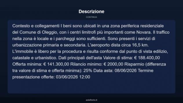 Immobile in asta di 127 m² con più di 5 locali e box auto doppio in vendita a Oleggio - Foto 13