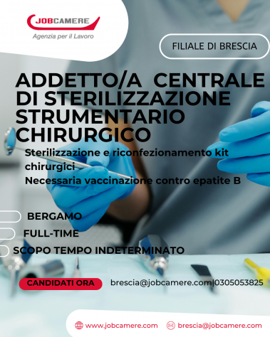 UN/A ADDETTO/A ALLA STERILIZZAZIONE DI STRUMENTARIO CHIRURGICO
