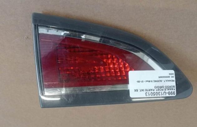 FANALE POST. PARTE INT. SX BORDO GRIGIO 999-U1305013 Parti elettriche  Fanaleria  Fanali  Fanale post. sx. RENAULT - SCENIC X-Mod - 01-08-2009 - 01-10