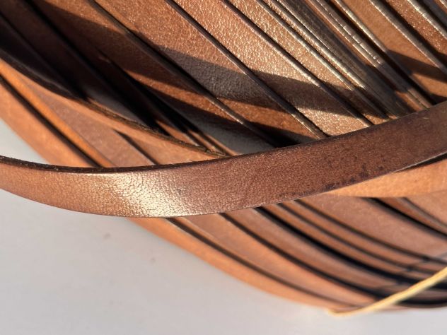 T45 Nastro in pelle a vegetale anilina Marrone H 12 mm - L 250 mt - Foto 3