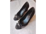 Scarpe donna in vera pelle, taglia 38, nero-grigio