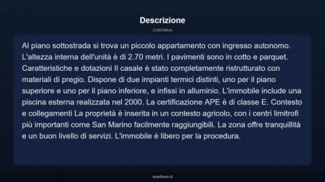 Immobile in asta di 347 m² con più di 5 locali in vendita a Monte Cerignone - Foto 17