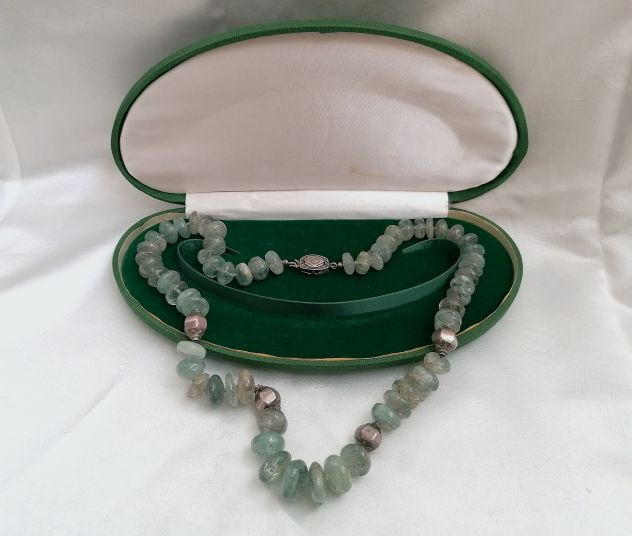BELLISSIMA COLLANA DI QUARZO IALINO (CRISTALLO DI ROCCA) E ARGENTO STILE ETNICO. - Foto 10