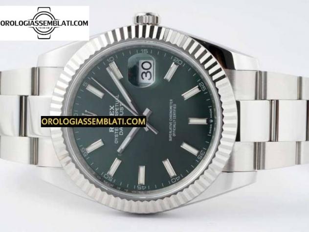 Rolex Replica DATEJUST 41 126334 1:1 BEST EDITION ACCIAIO 904L QUADRANTE VERDE SUL BRACCIALE OYSTER 3235 - Foto 15