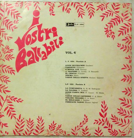 Vinile 33 giri I Vostri Ballabili Vol.4 Etichetta Junior L.P.1004 - Foto 2