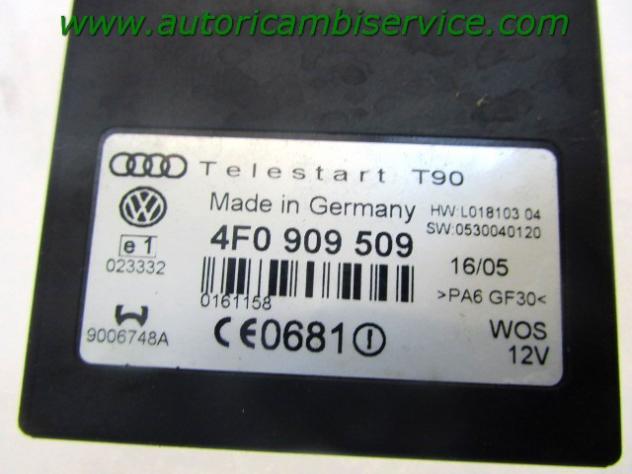 4F0909509 CENTRALINA GESTIONE WEBASTO RISCALDAMENTO AUTONOMO AUDI A6 C6 SW 3.0 D 4X4 165KW AUT 5P (2005) RICAMBIO USATO - Foto 2