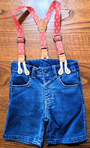 Losan pantaloncini con bretelle tg 9-12 mesi
