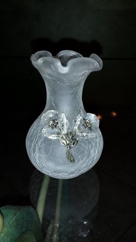 Vasetto Claraluna in vetro decorato a mano e argento - Foto 3