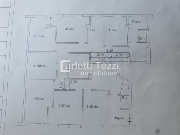 UFFICIO di 9 vani e di 190 mq (GROSSETO - GROSSETO PIAZZA ROSSELLI) rif. 03203