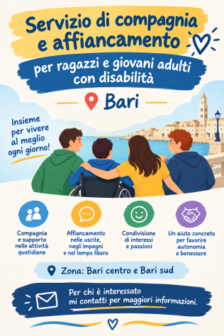 Assistenza ragazzi e giovani adulti con disabilità – Bari