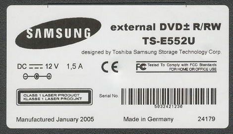 SAMSUNG TS-E552U EXTERNAL DVD BURNER - Foto 3