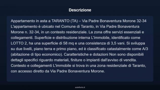 Immobile in asta di 58 m² in vendita a Taranto - Foto 3