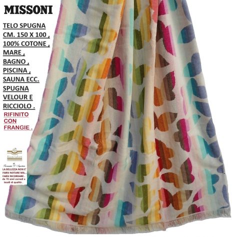 TELI SPUGNA MISSONI , MARE PISCINA BAGNO SAUNA BARCA ECC. CM. 150 X 100 - Foto 5
