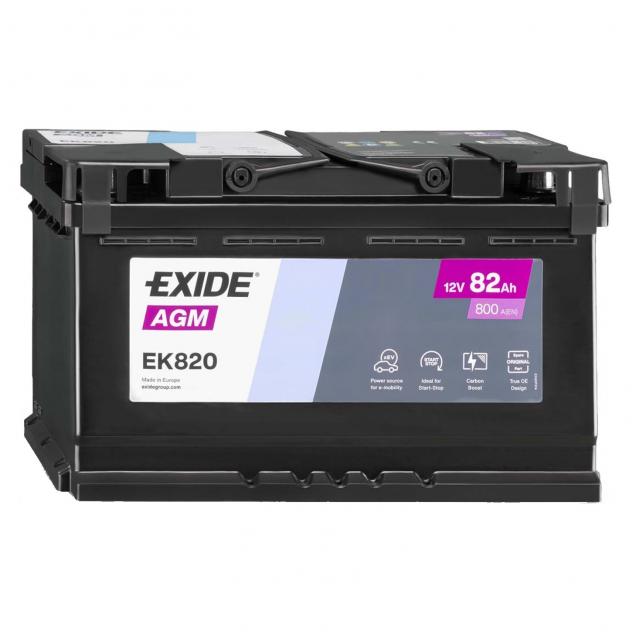 Batteria Auto Exide Agm 82 Ah 800A Start-Stop 12V = BOSCH VARTA 80AH AGM VR800 VR850 FIAMM