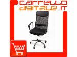 POLTRONA UFFICIO ERGONOMICA GIREVOLE IN MESH ECOPELLE NERA - DIREZIONALE MO &hellip;