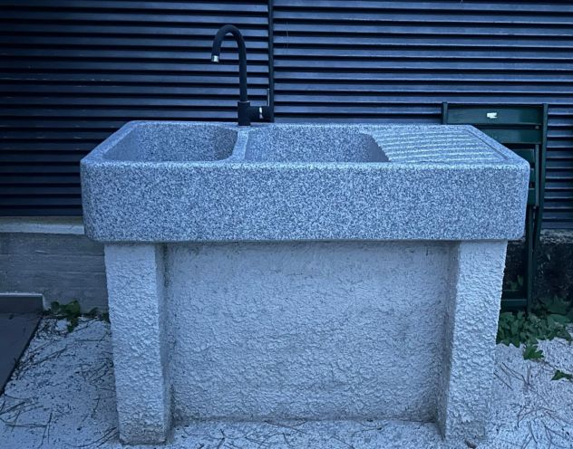 Lavello lavandino in pietra granito da esterno 120cm - Foto 8