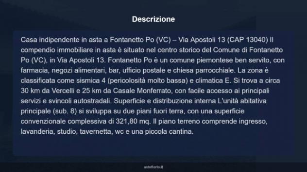 Immobile in asta di 321 m² con più di 5 locali in vendita a Fontanetto Po - Foto 15