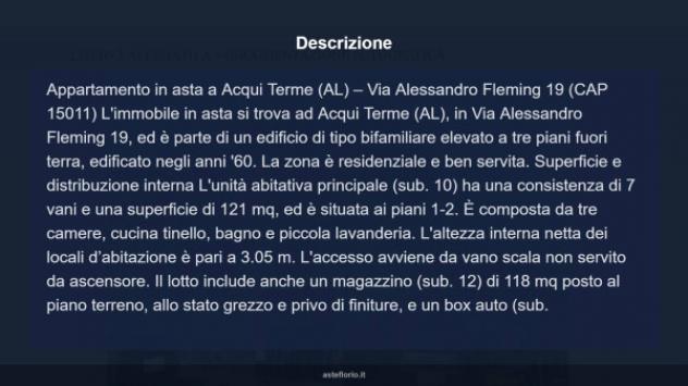 Immobile in asta di 121 m² con più di 5 locali e box auto in vendita a Acqui Terme - Foto 9
