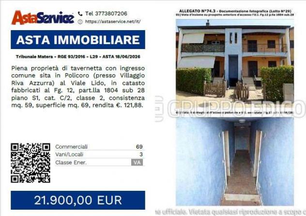Tribunale Matera - RGE 93/2016 - L29 - Tribunale Matera - RGE 93/2016 - L29 - ASTA 18/06/2026