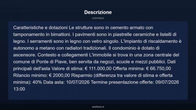 Immobile in asta di 99 m², box auto in vendita a Ponte di Piave - Foto 14