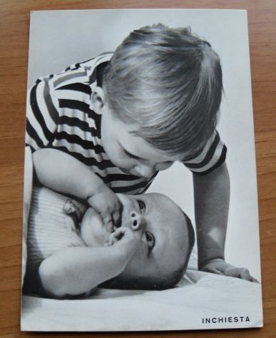 VECCHIA FOTO CARTOLINA - BAMBINI INCHIESTA -