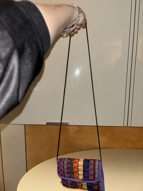 UN PORTAFOGLIO NUOVO CHE DIVENTA ANCHE BORSA PICCOLA POCHETTE UNISEX ETNICO IN S - Foto 5