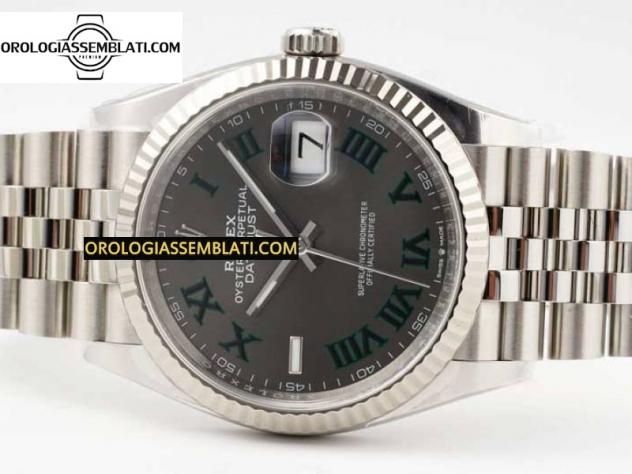 Rolex Replica DATEJUST 36 126234 1:1 BEST EDITION 904L ACCIAIO GRIGIO QUADRANTE VERDE INDICI ROMANI SUL BRACCIALETTO JUBILEE 3235 - Foto 15