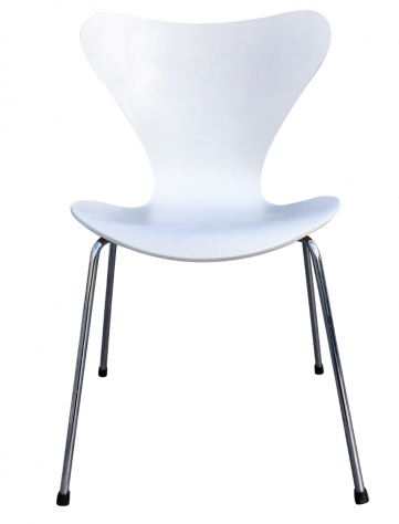 4 Sedie "Fritz Hansen Series 7", originale – Arne Jacobsen – bianca