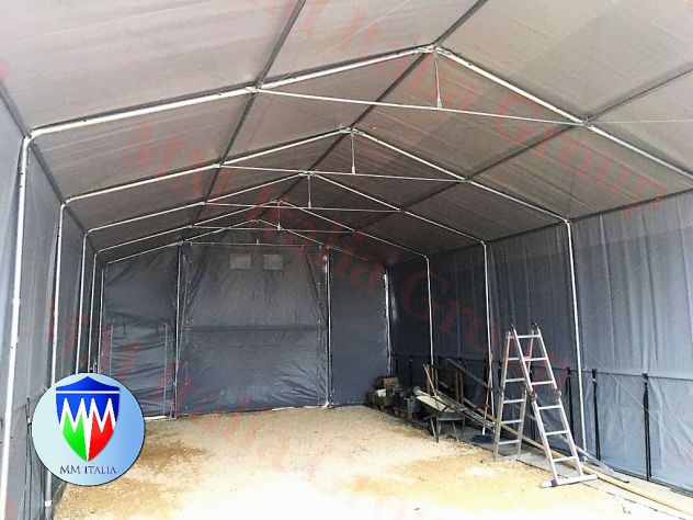 Tendone in acciaio  8 x 8 x 2,5  a Lodi uso deposito attrezzi agricoli - Foto 5