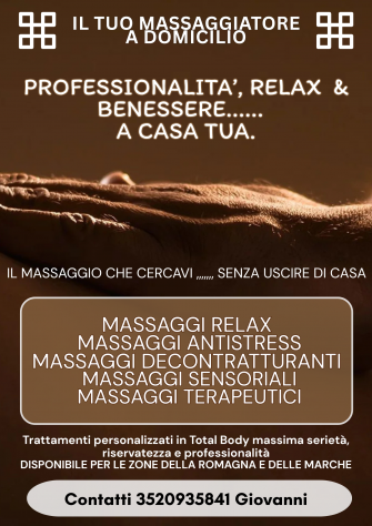 IL TUO MASSAGGIATORE A DOMICILIO Tel:3520935841