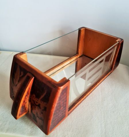 Contenitore portagioie - portacaramelle in stile anni'30 realizzato in legno e - Foto 2