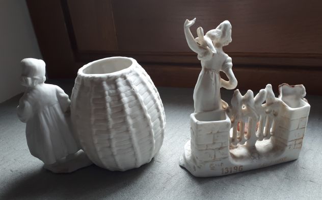 2 antiche statuette in porcellana Biscuit Primi '900. - Foto 9