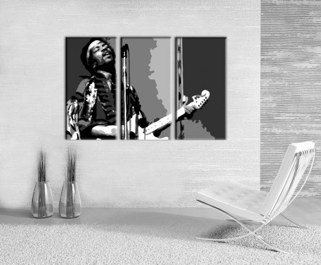 Quadro moderno Jimi Hendrix dipinto a mano pop art - Foto 2