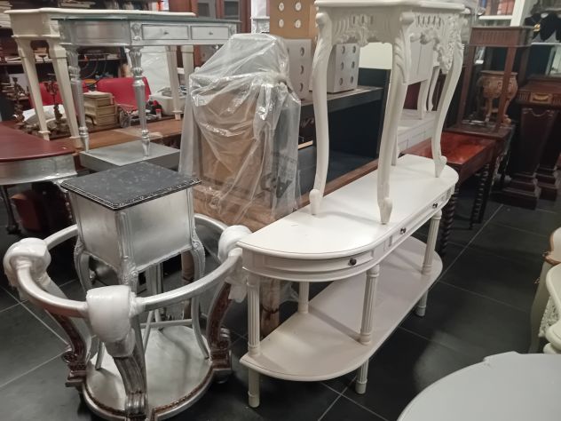 CONSOLLE ANTIQUARIATO FRANCESE SHABBY CHIC PARTICOLARE ELEGANTE LACCATA A MANO - Foto 8
