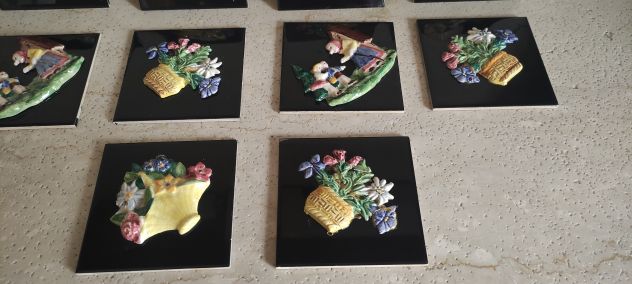 10 piastrelle decorative in ceramica con rilievi - Foto 5