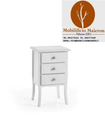 Comodino 3 Cassetti Laccato Bianco cod 669 nuovi