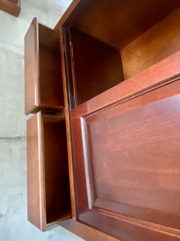 NUOVO ARMADIO DI VERO LEGNO CON 2 ANTE SCORREVOLI E 2 CASSETTI, CAPPELLO TONDO - Foto 4