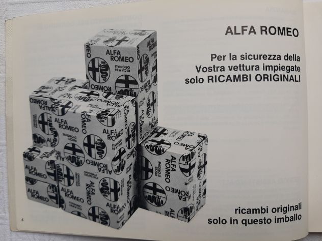 ALFA ROMEO ALFETTA ANNO 1983 USO E MANUTENZIONE   ORIGINALE - Foto 5