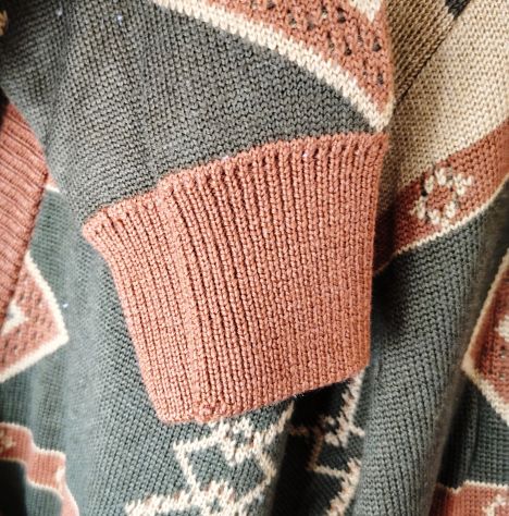 Maglione Cardigan Vintage ‘80 tg 54 pura lana x uomo stile geometrico - Foto 4