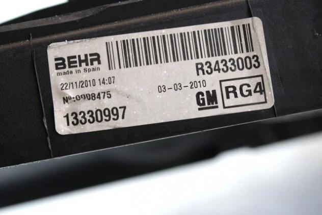 13330997 ELETTROVENTOLA OPEL MERIVA B 1.3 D 70KW 5M 5P (2013) RICAMBIO USATO - Foto 3