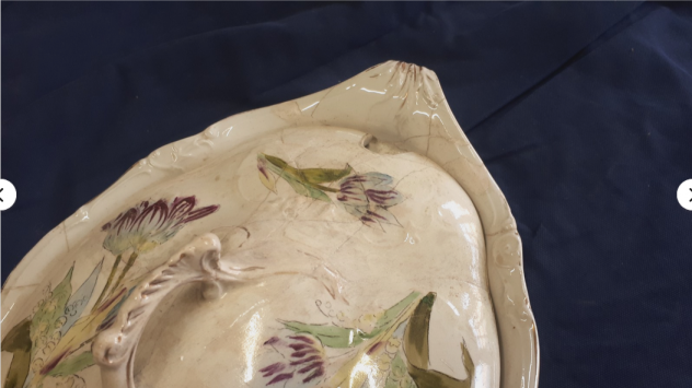 zuppiera antica florio palermo decorata motivi rocaille a rilievo in ceramica - Foto 8