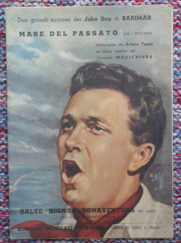 SPARTITO MARE DEL PASSATO - SALVE SIG. BONAVENTURA - CHITARRA CONTRABASSO PIANOF