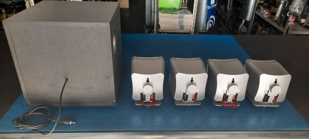 DOLBY SURROUND SILVER CREST 5.1 SET 4 SATELLITI+SUBWOOFER, USATO - Foto 4