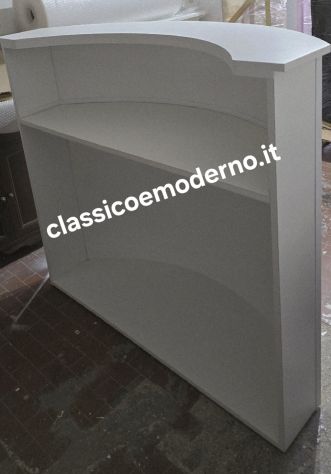Bancone reception cannettato bianco curvato da 130 cm con spedizione - Foto 3