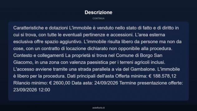 Immobile in asta di 195 m² con più di 5 locali in vendita a Borgo San Giacomo - Foto 4