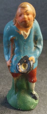 LOTTO 4 ANTICHE STATUINE PRESEPE PIEMONTESE ANNI 20-30 CM12 - Foto 5